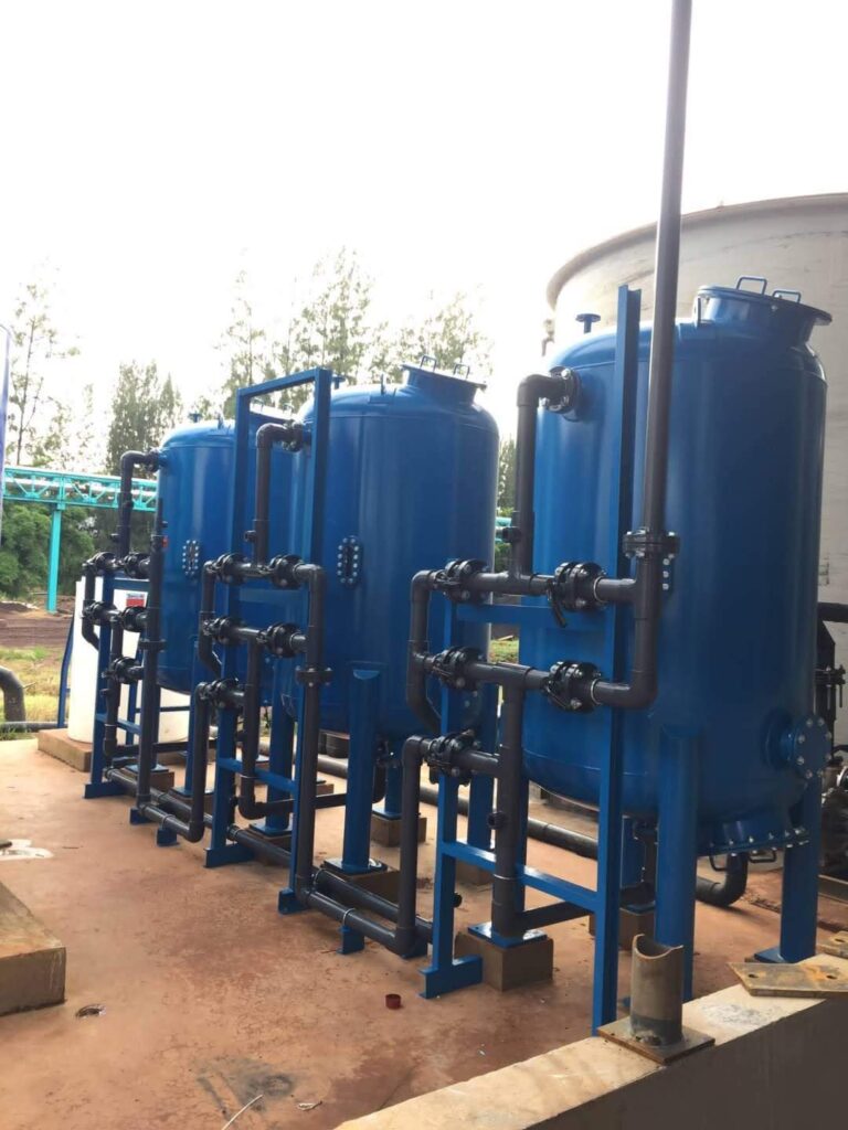 การติดตั้งถังสำหรับระบบผลิตน้ำประปาหมู่บ้าน