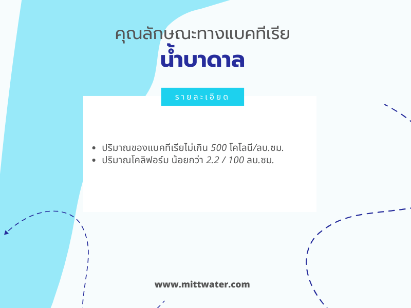 คุณลักษณะทางแบคทีเรียของน้ำบาดาล