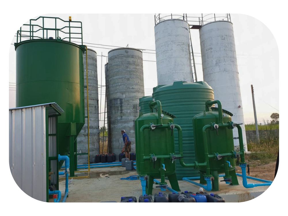 ติดตั้งถังตกตะกอนในระบบน้ำเพื่อใช้งาน